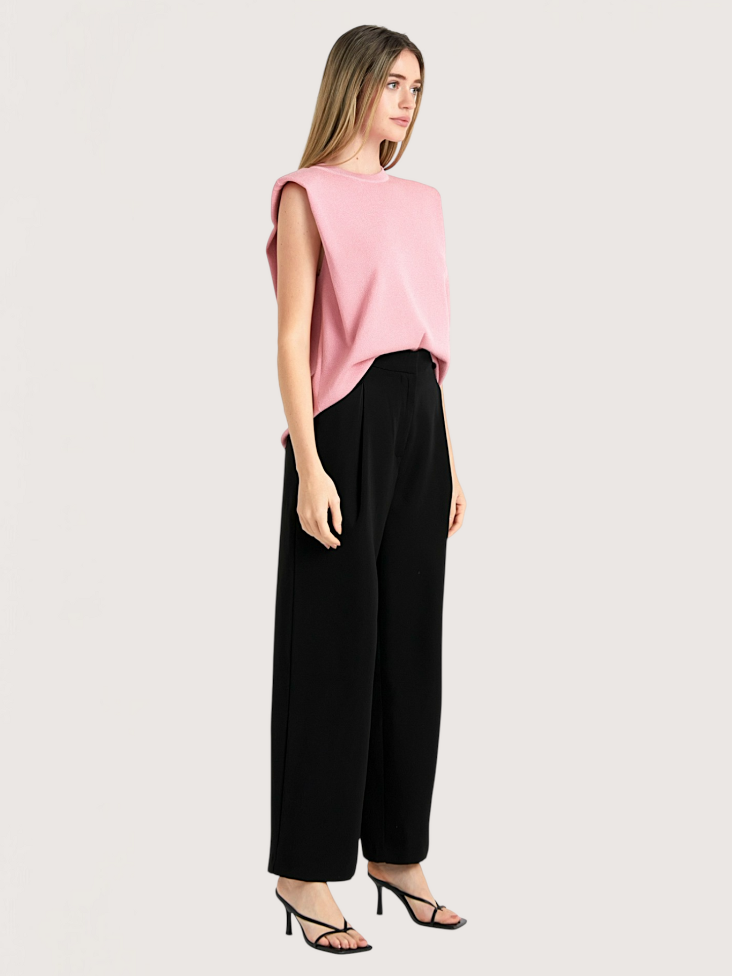 Power Shoulder Knit Top
