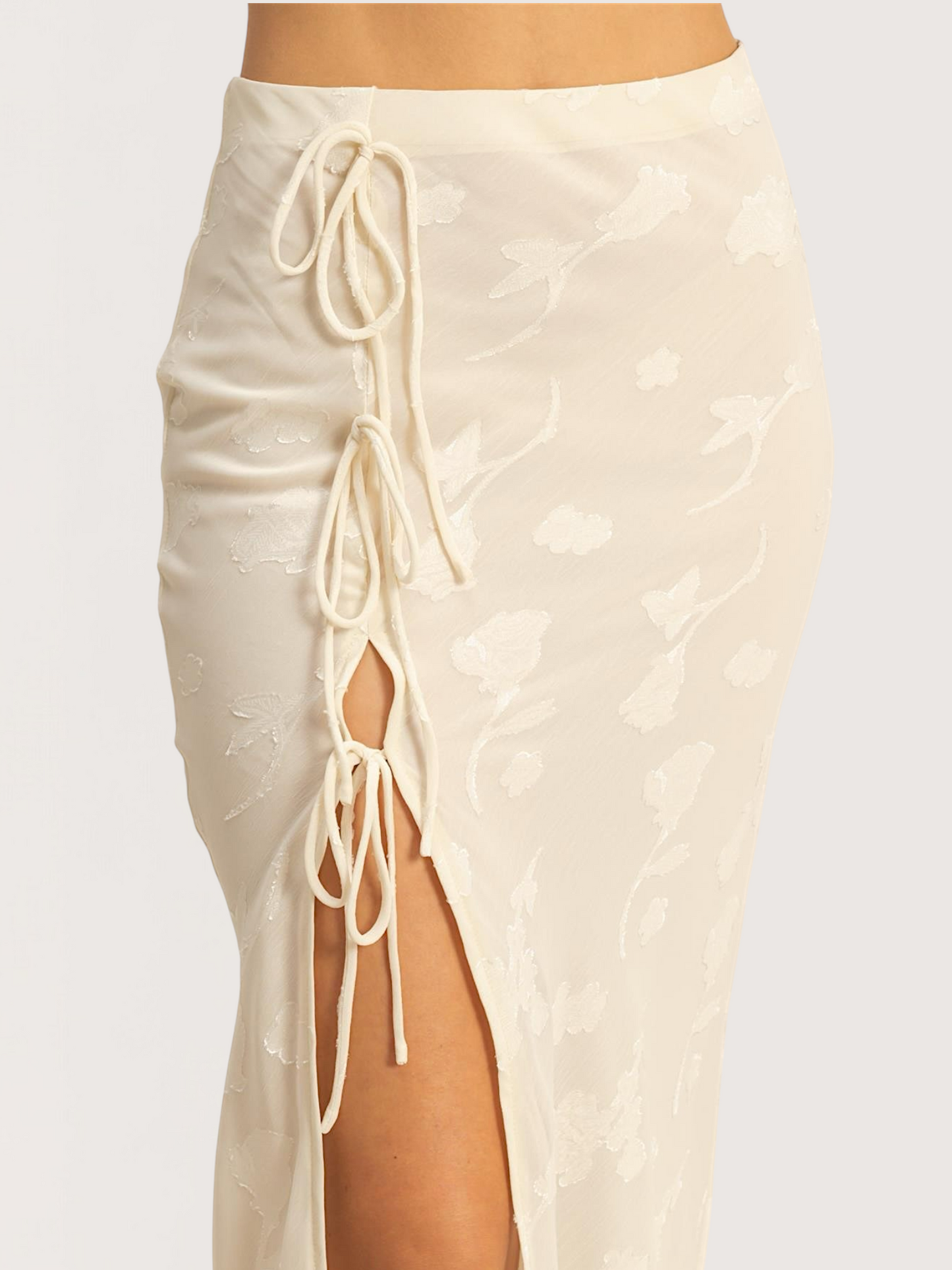Floral Chiffon Midi Skirt