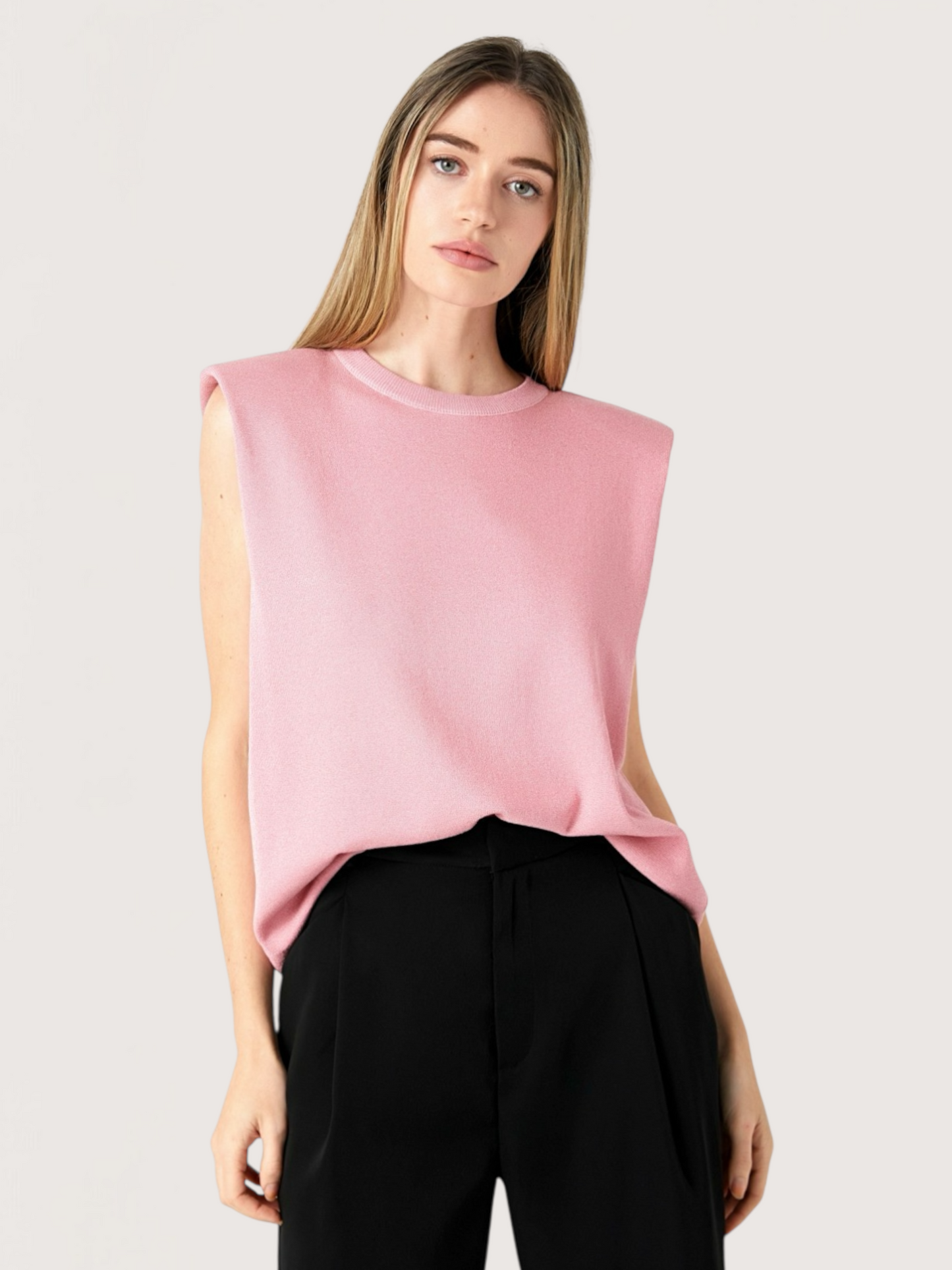 Power Shoulder Knit Top