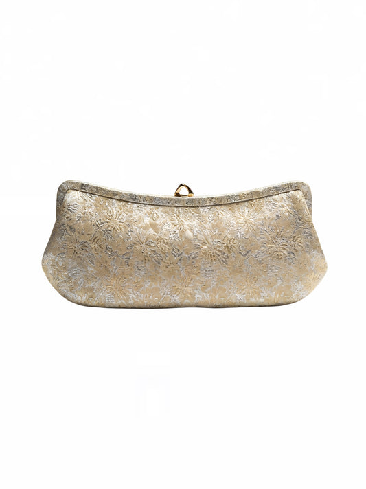 VINTAGE Floral Lamé Long Clutch