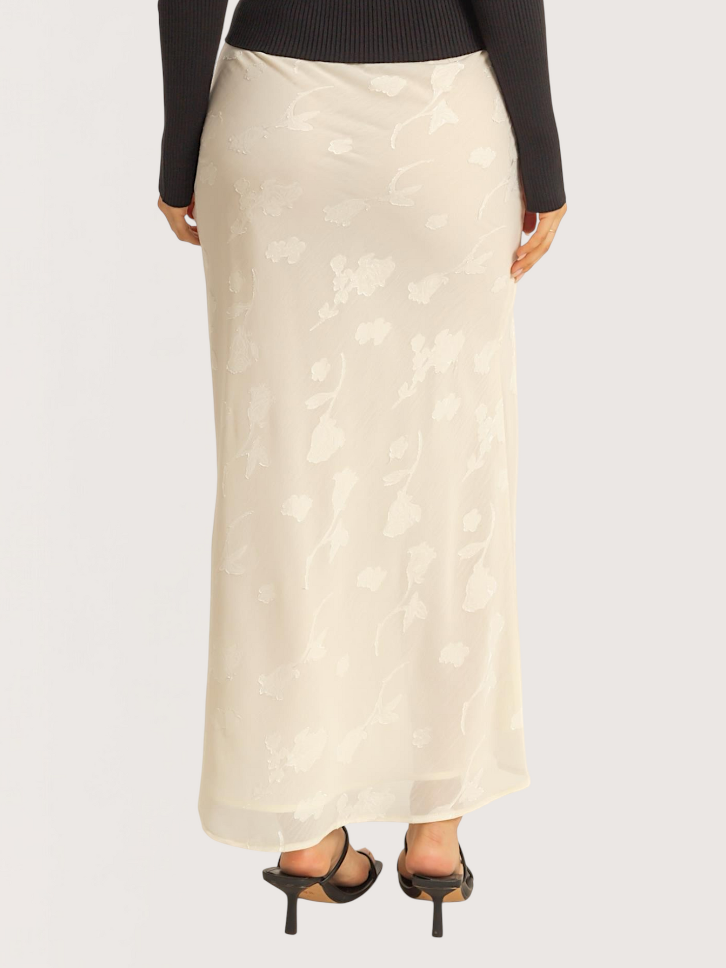Floral Chiffon Midi Skirt