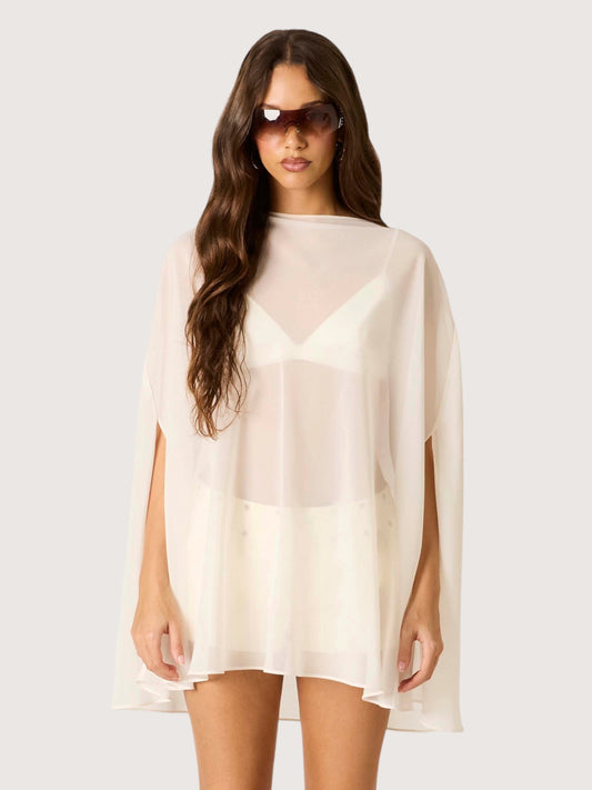 Sheer Poncho Tunic | Ivory