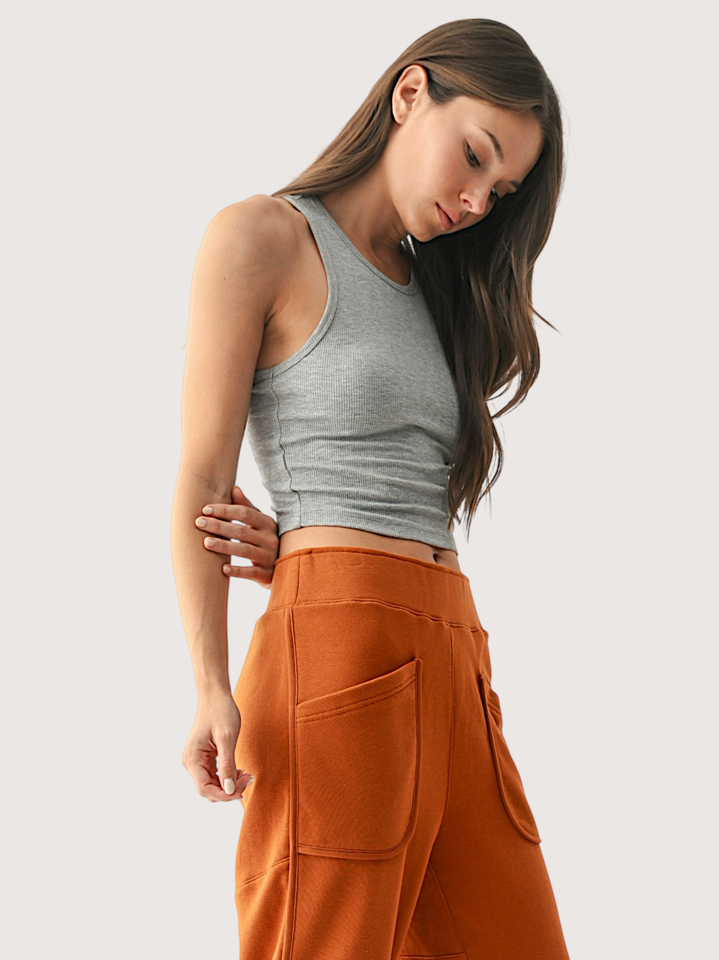 Ribbed Athleisure Tank | Grey
