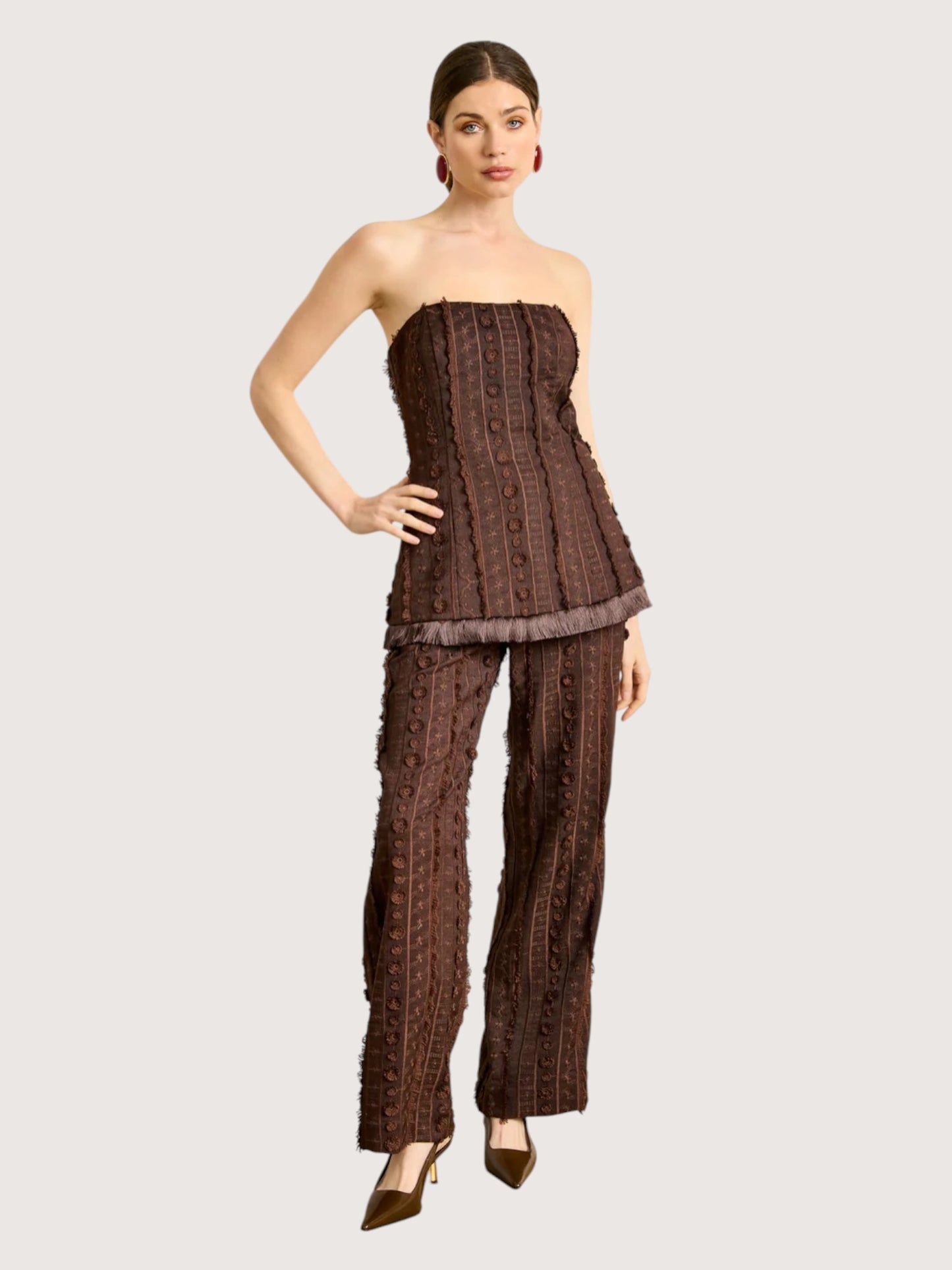 Panna Frayed Trim Top