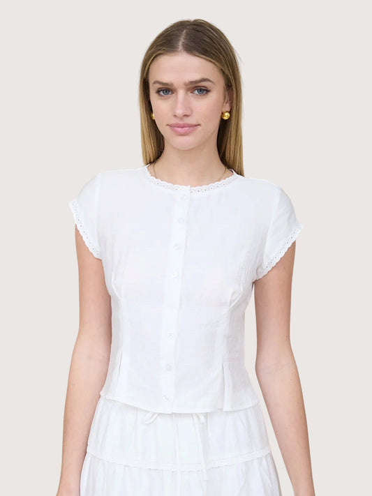 Pintuck Blouse | White