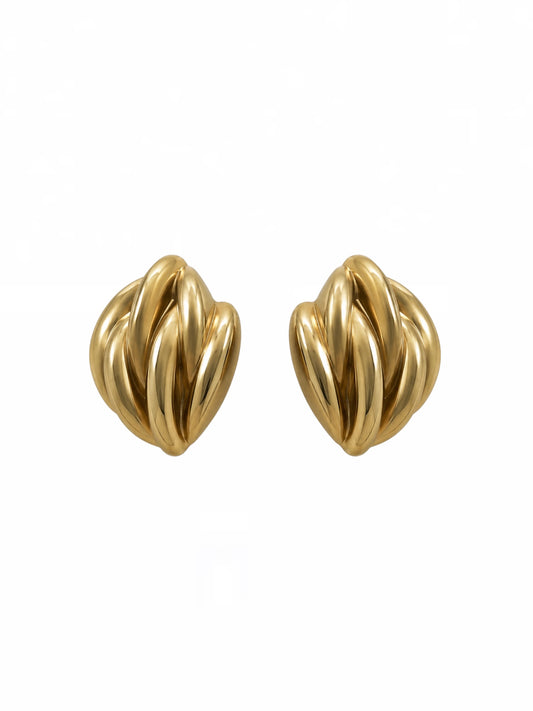 VINTAGE Gold Weaved Earring