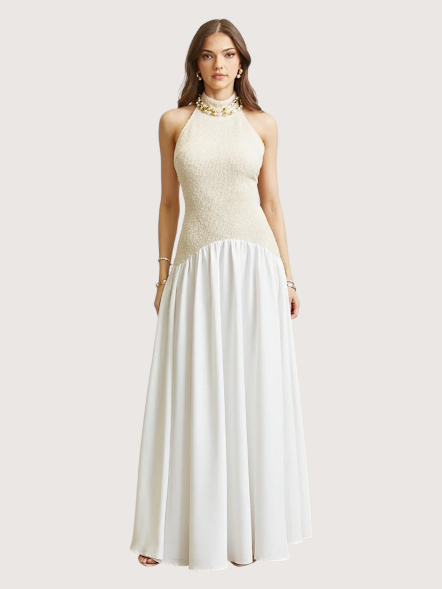 Boucle Knit Maxi Dress