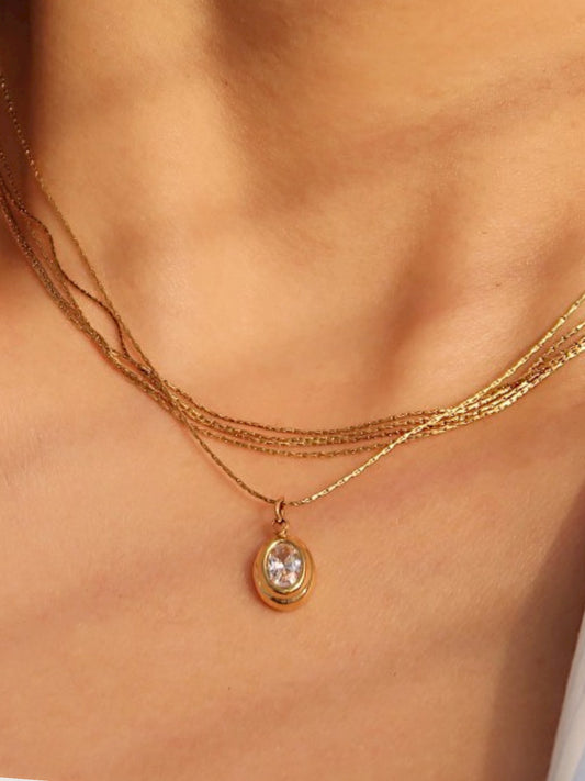 Petit Oval Gem Necklace