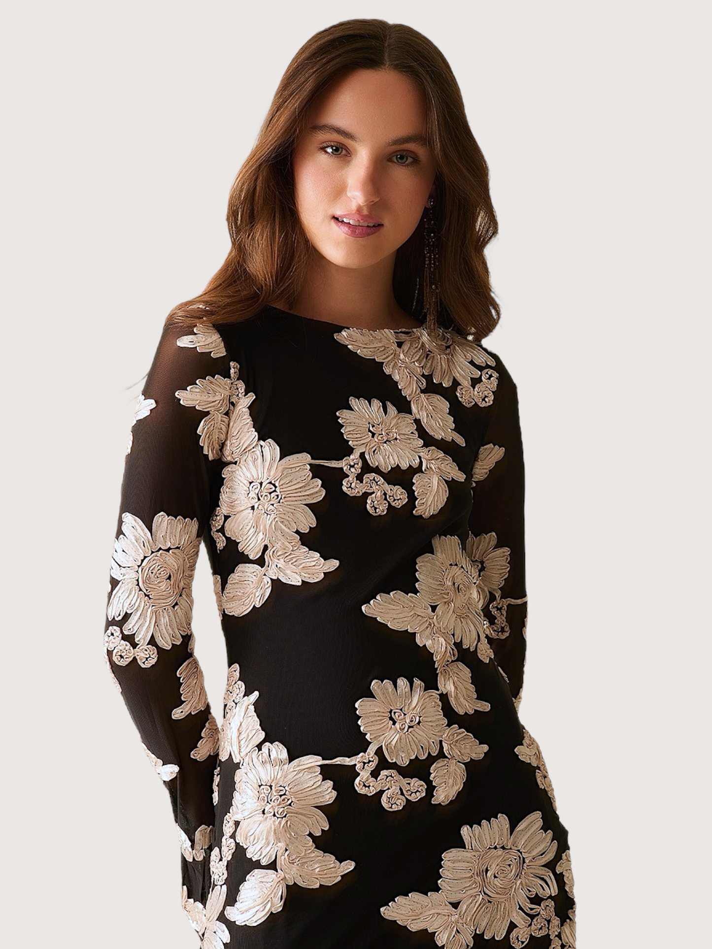 Floral Brocade Mini Dress