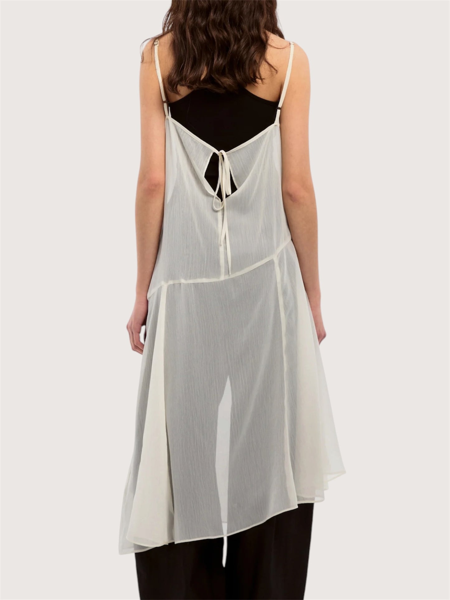 Sheer Overlay Slip Dress