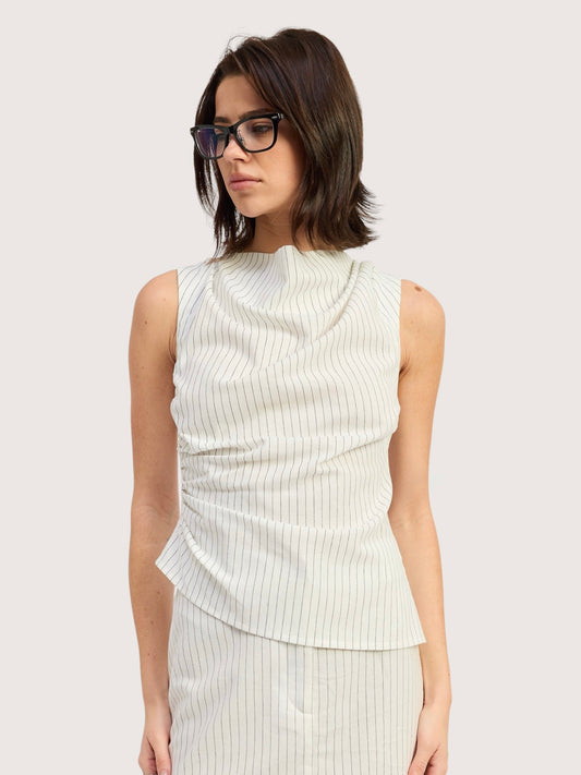 Romy Striped Draped Top