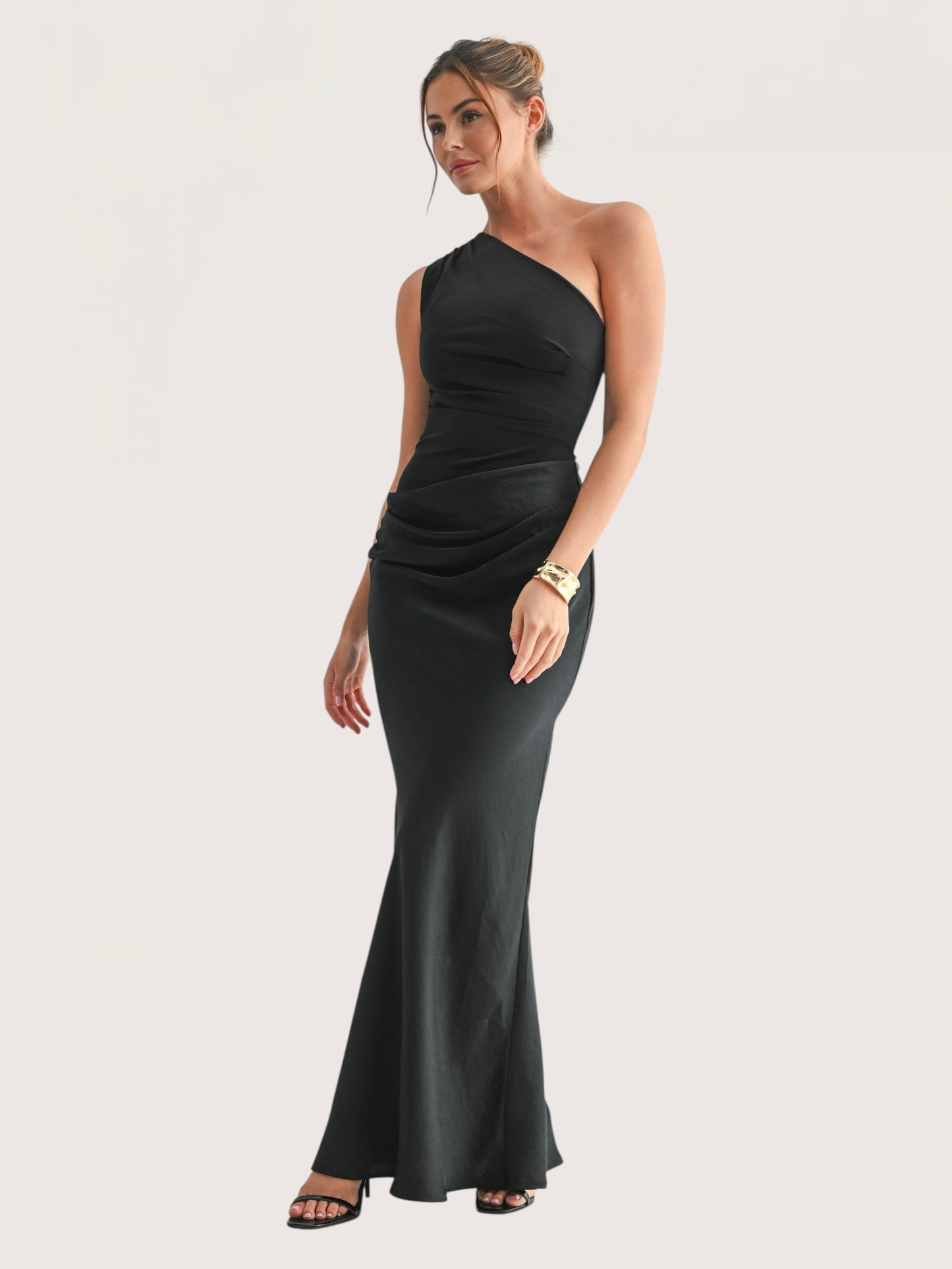 Sable Asymmetrical Maxi Dress