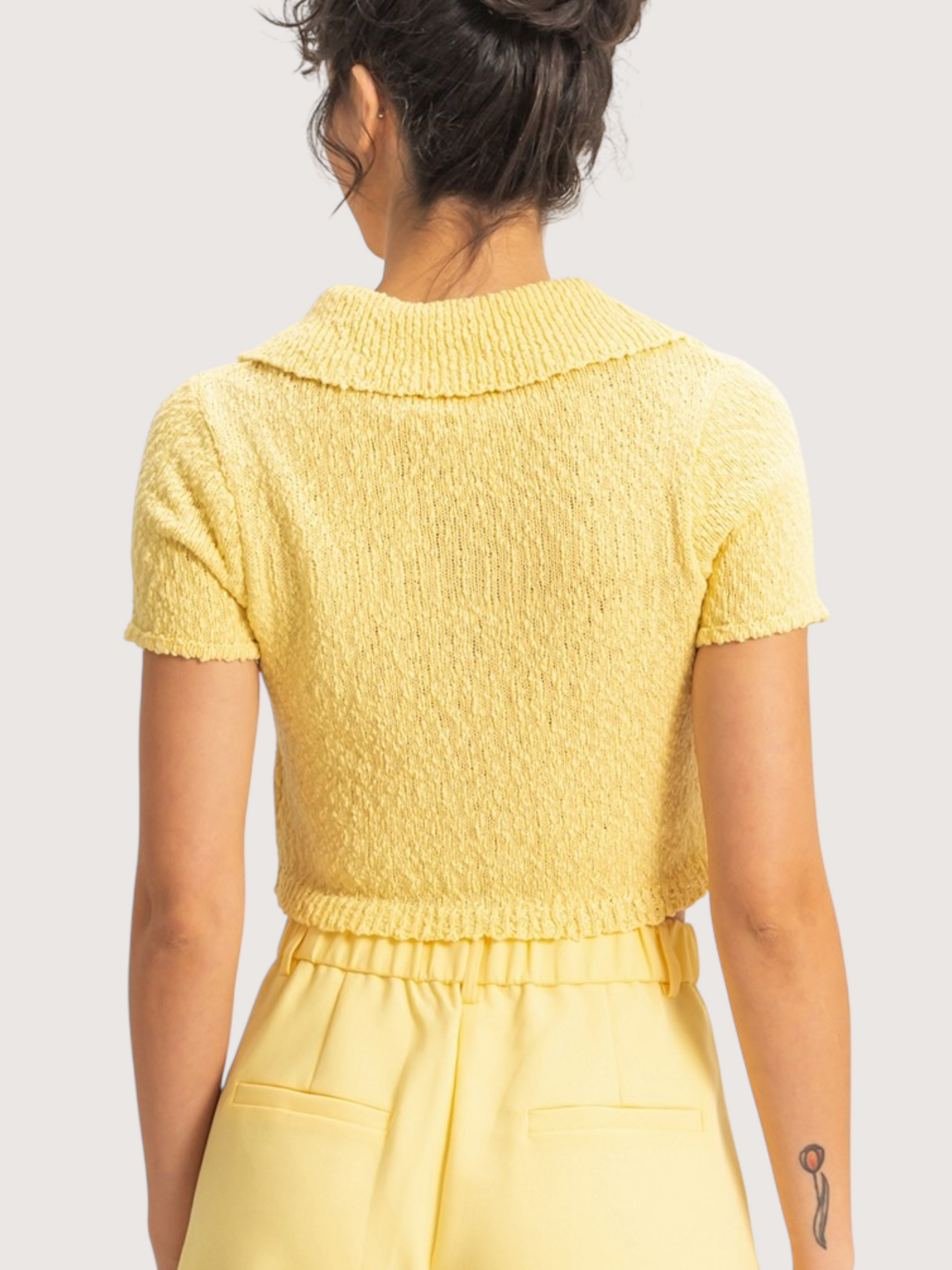 Textured Crop Top | Yellow