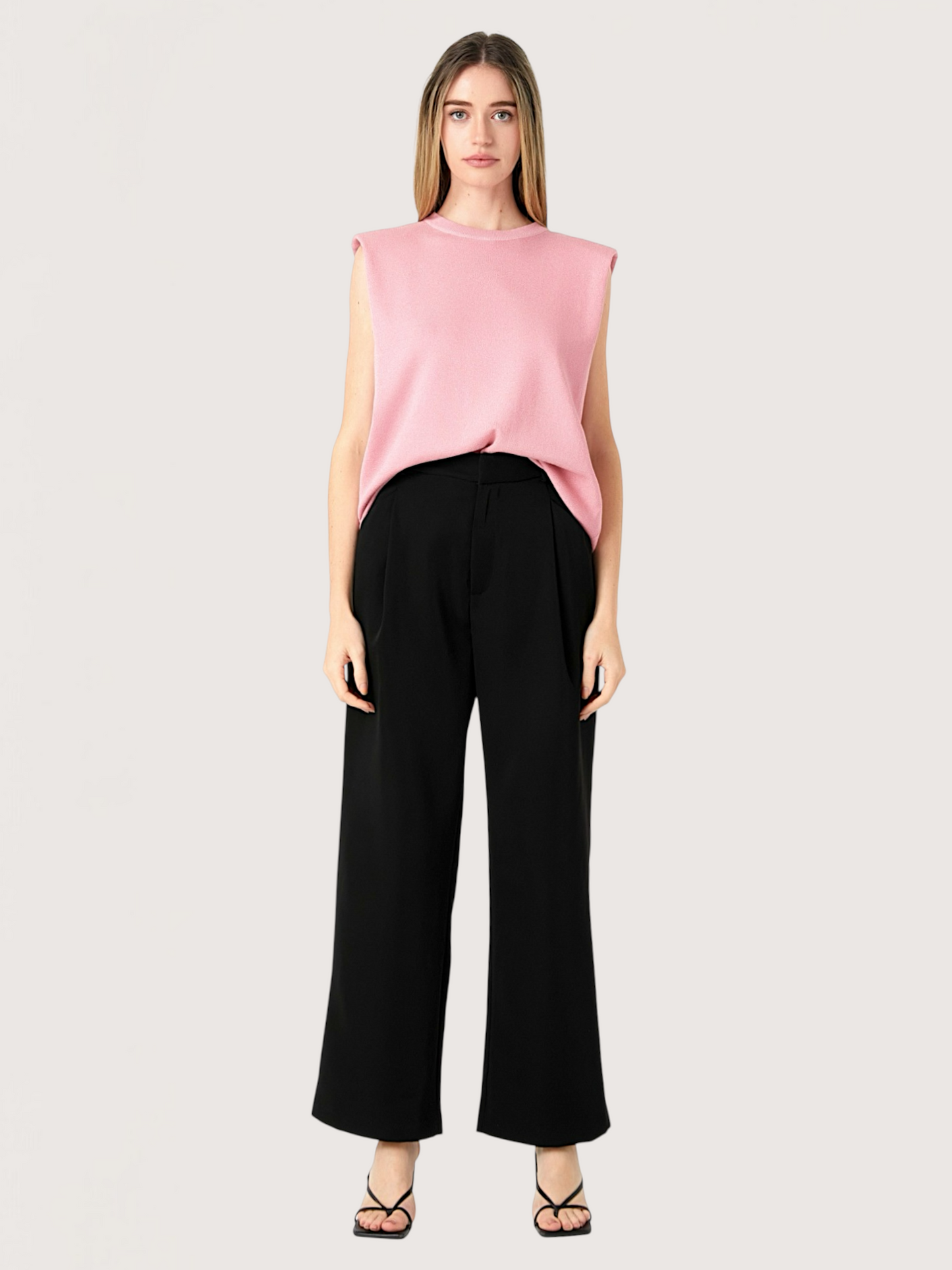 Power Shoulder Knit Top