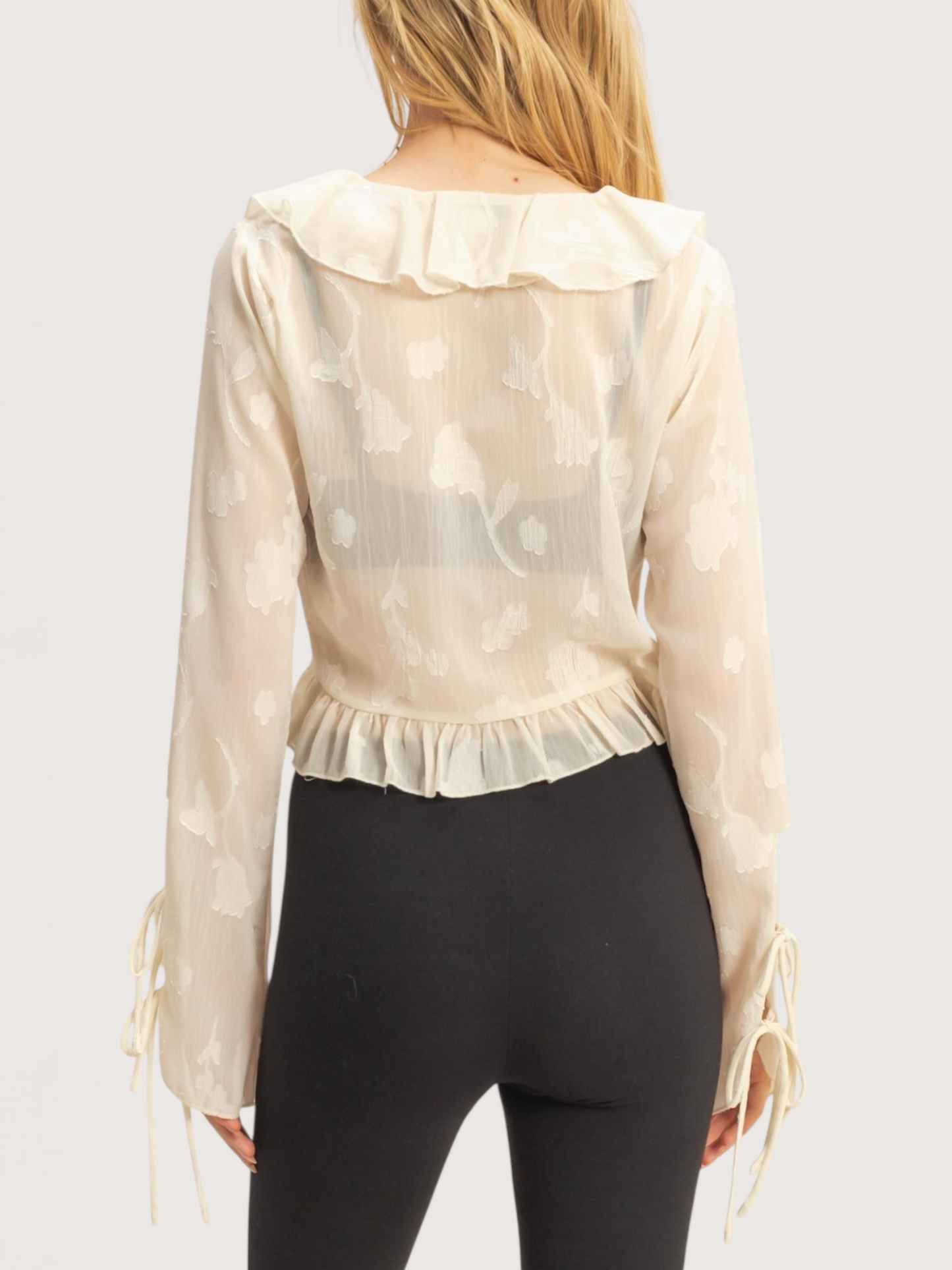 Floral Chiffon Ruffle Blouse