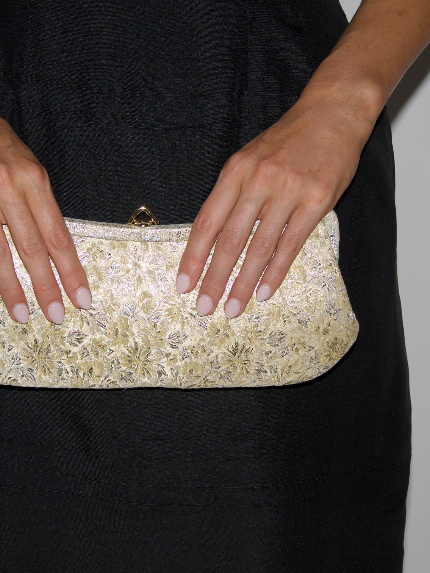 VINTAGE Floral Lamé Long Clutch