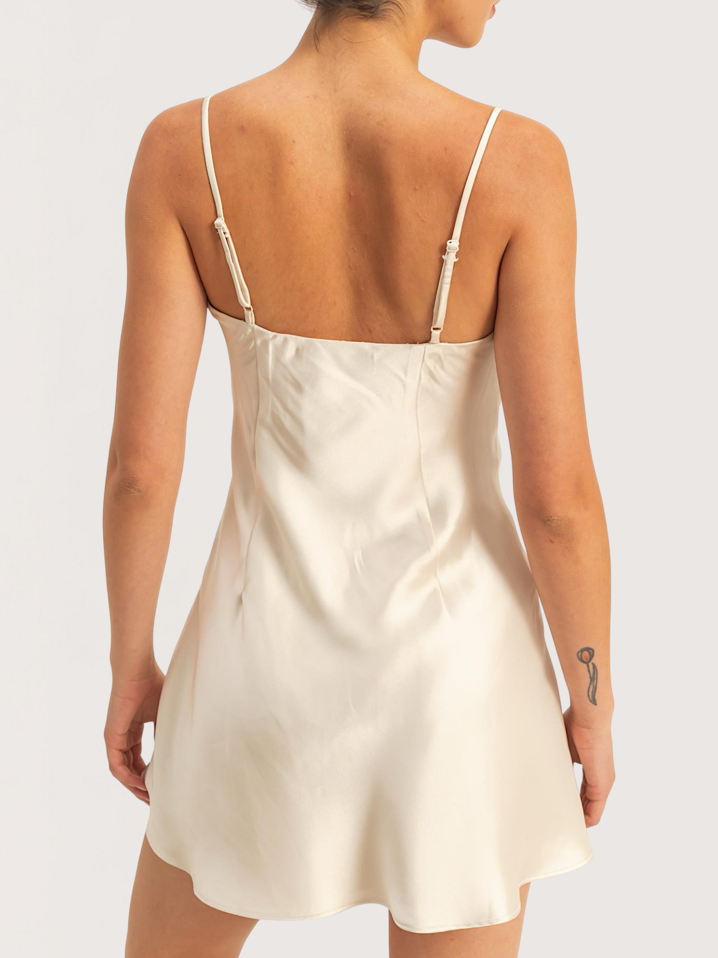 Sweetheart Satin Mini Dress | Ivory