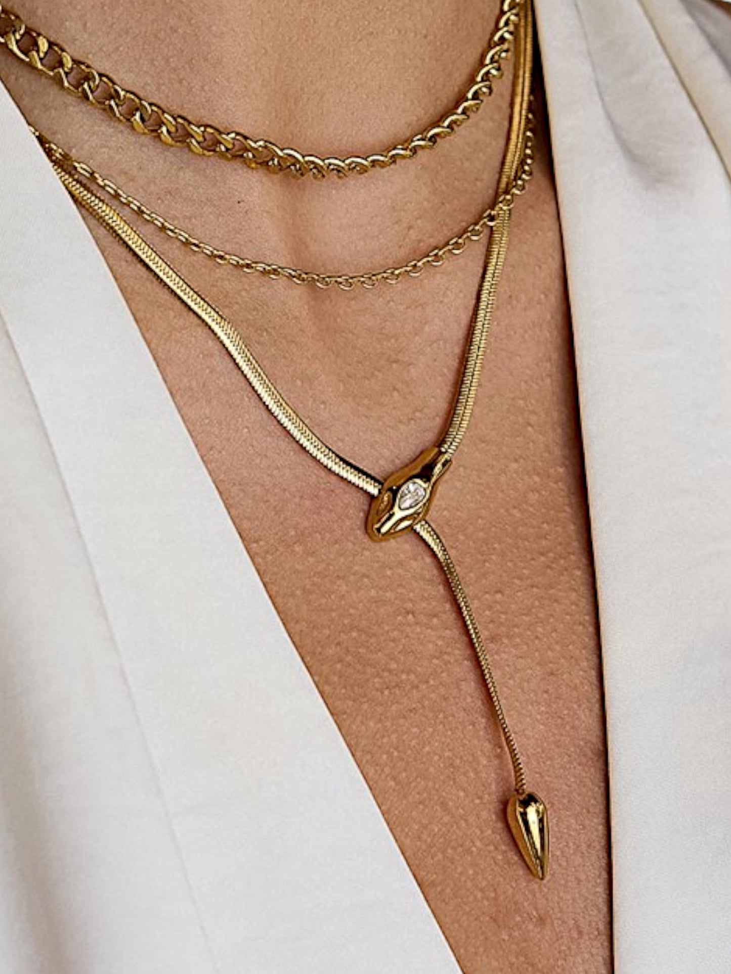 Serpent Lariat Necklace