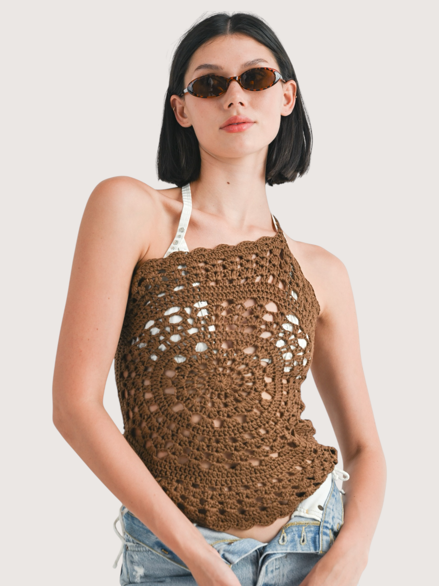 Asymmetric Crochet Tank