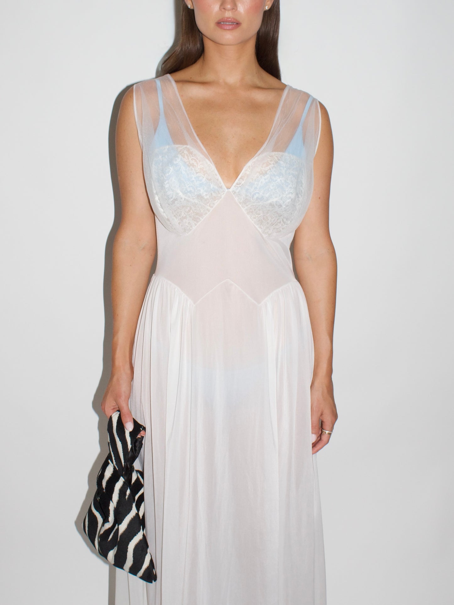 VINTAGE Sheer Lace Slip Dress