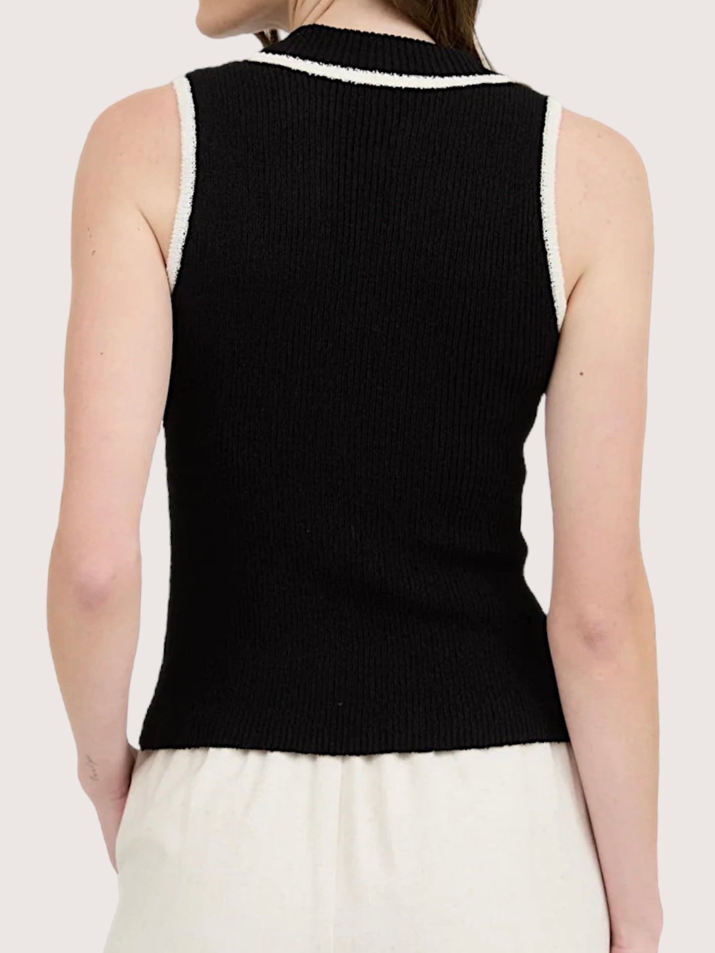 Contrast Sweater Vest
