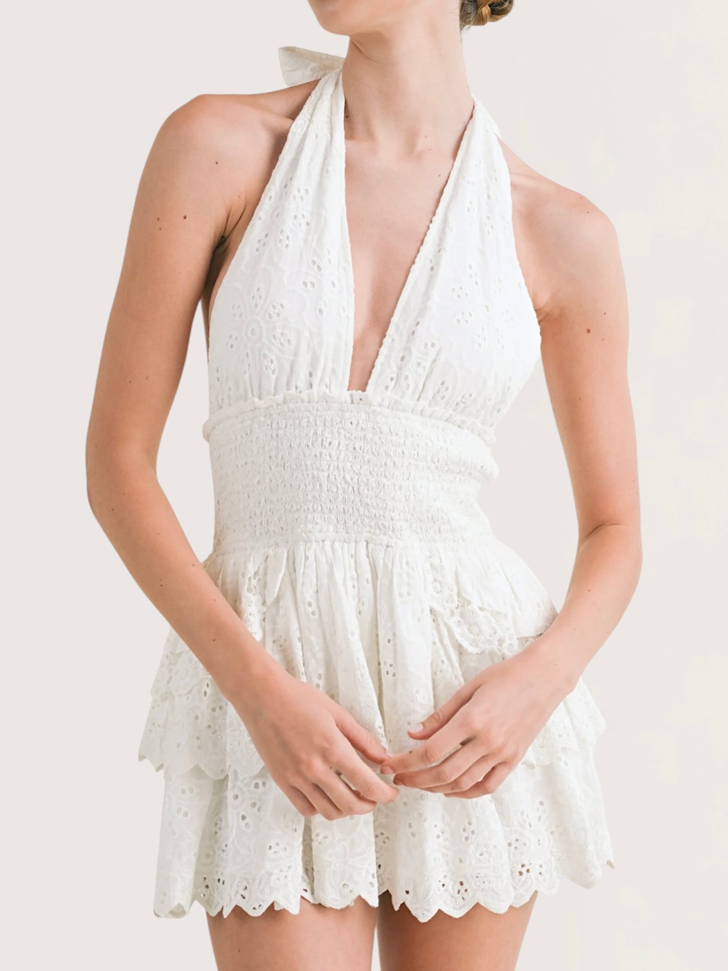 Eyelet Halter Dress