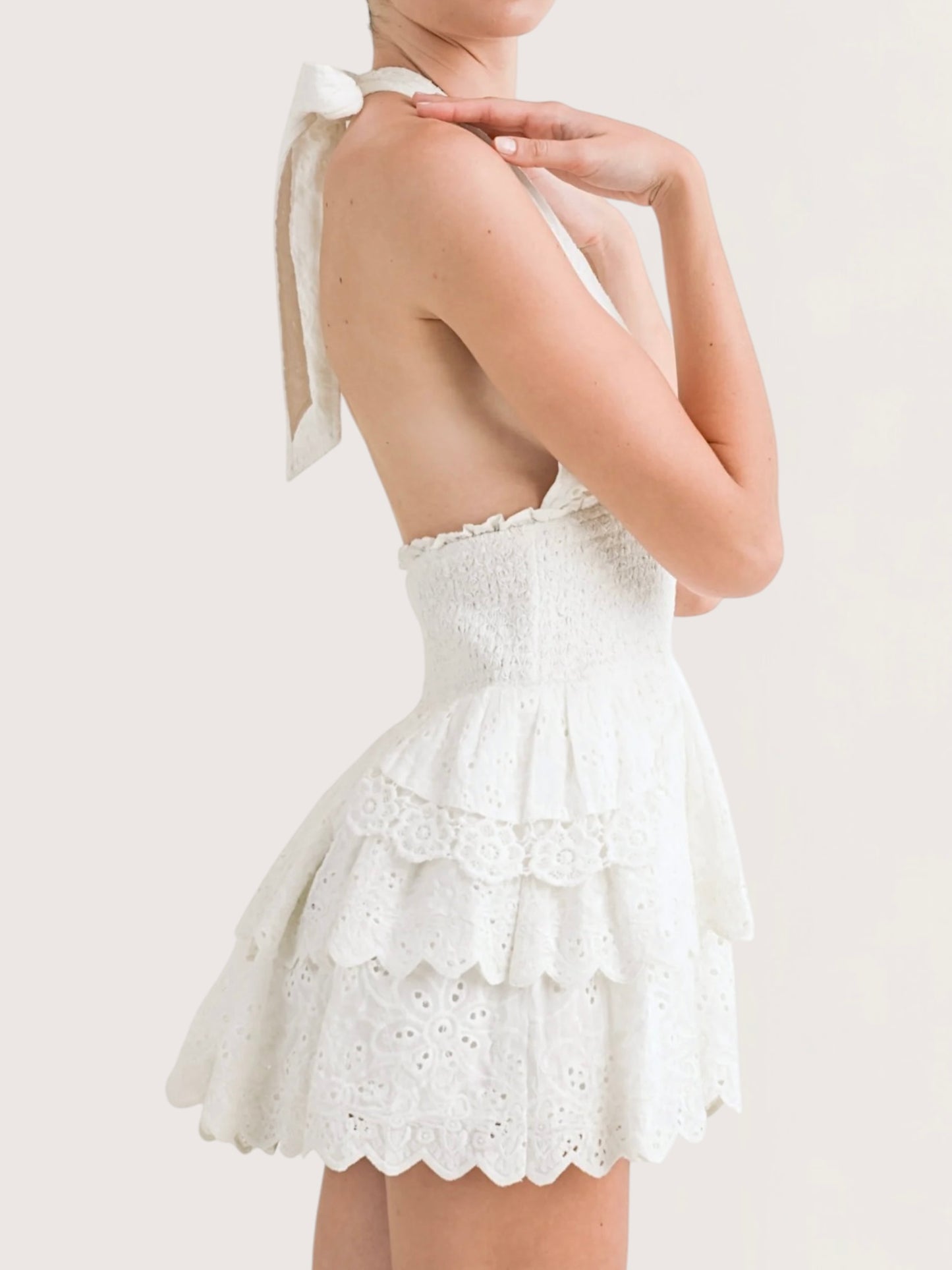 Eyelet Halter Dress