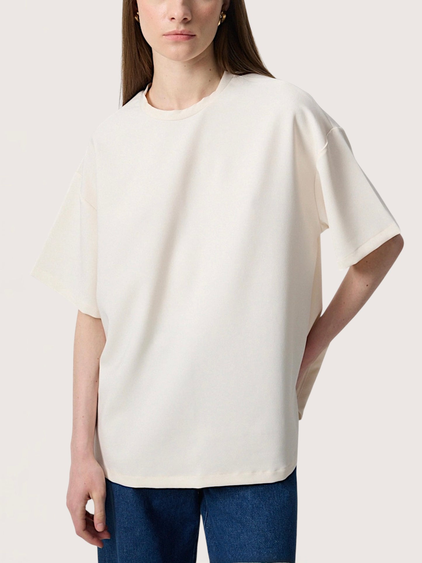 Boxy Crepe Tee
