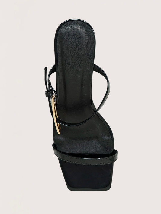 Gold Buckle Kitten Heel