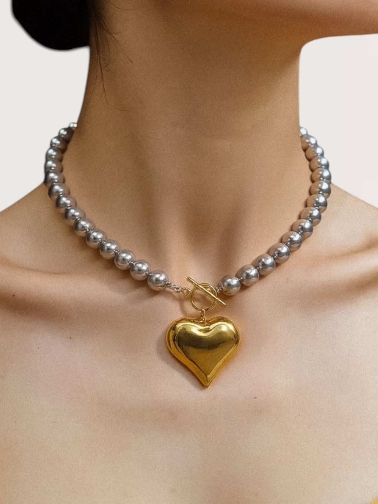 Two Tone Heart Necklace
