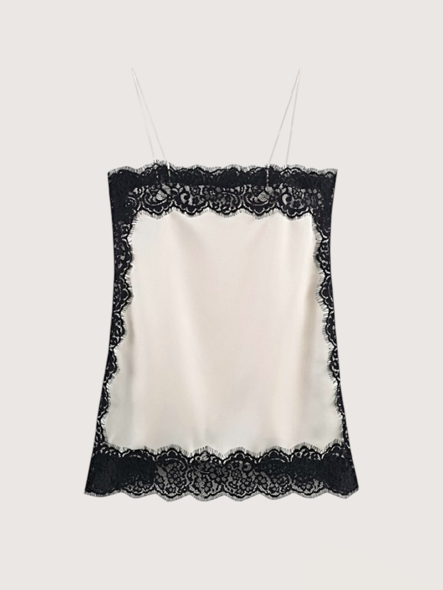 Lace Trim Satin Tunic