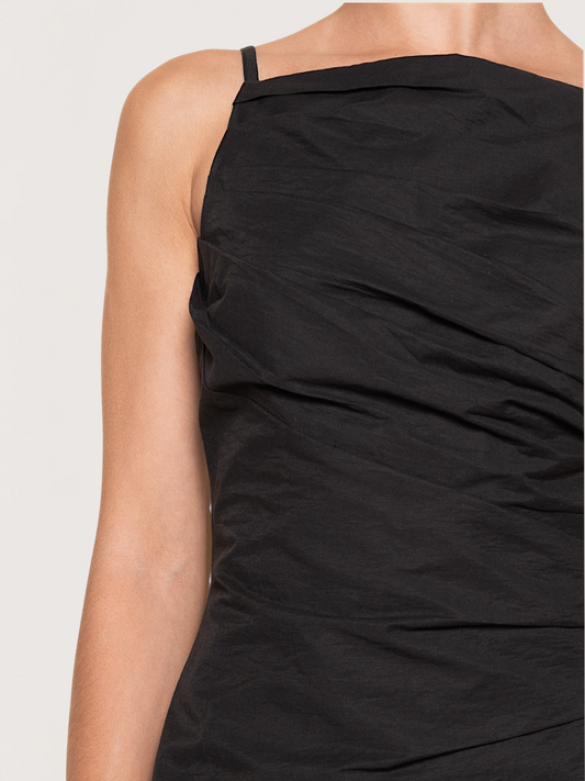 Square Neck Pleated Dress