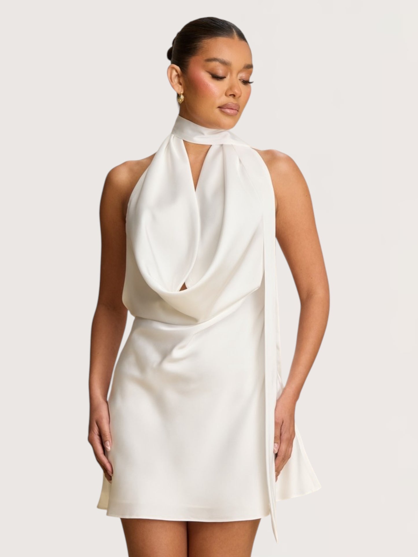 Cowl Neck Mini Dress