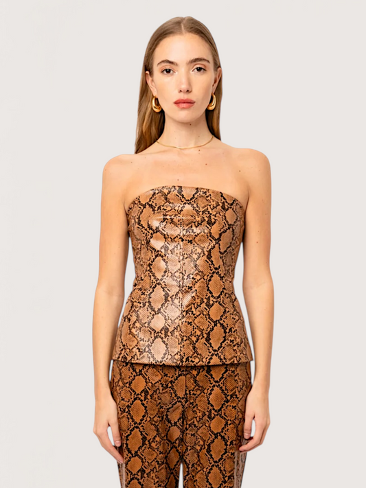 Snakeskin Bustier Top