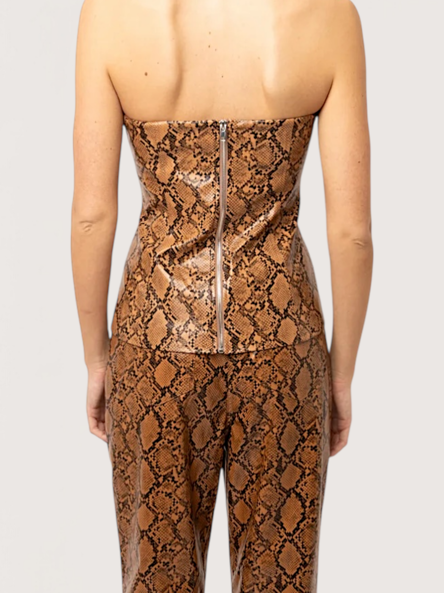 Snakeskin Bustier Top