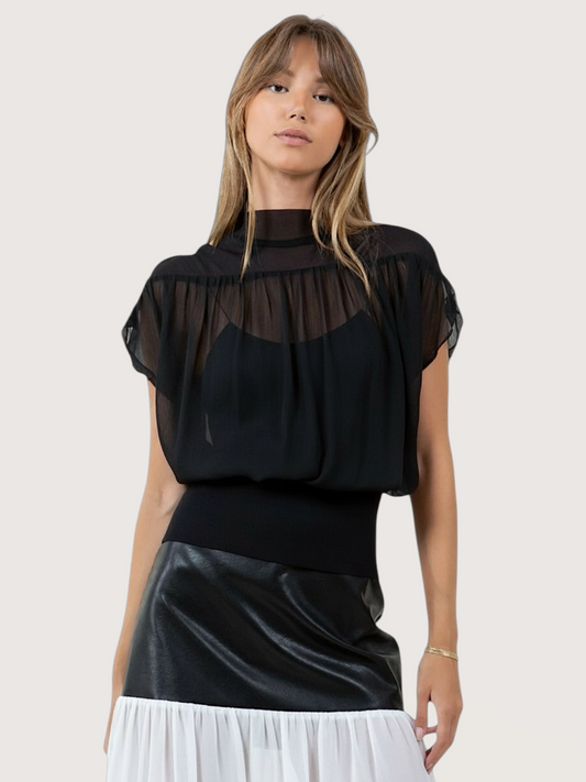 Pleated Mesh Top