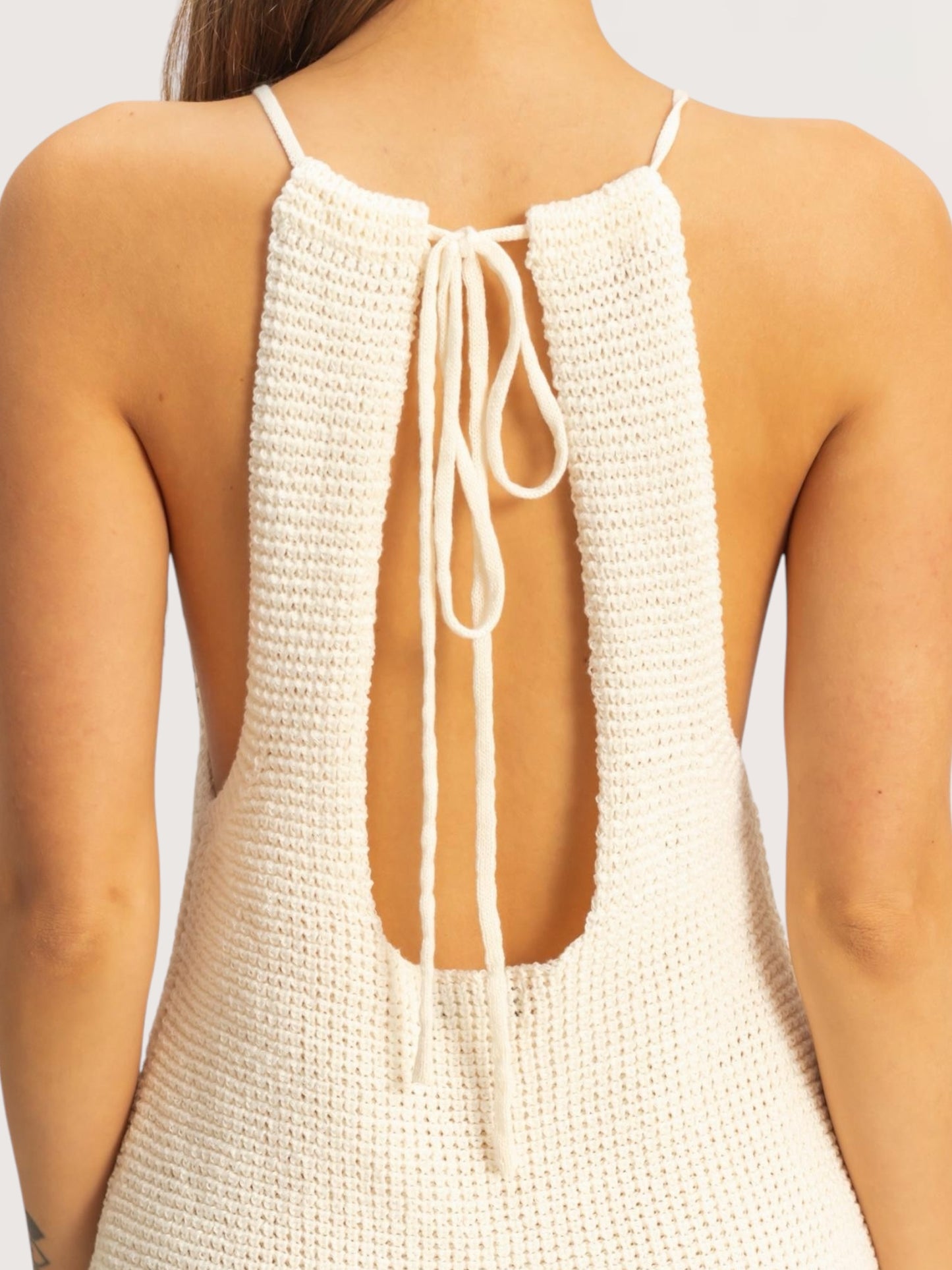 High Neck Knit Dress | Cream