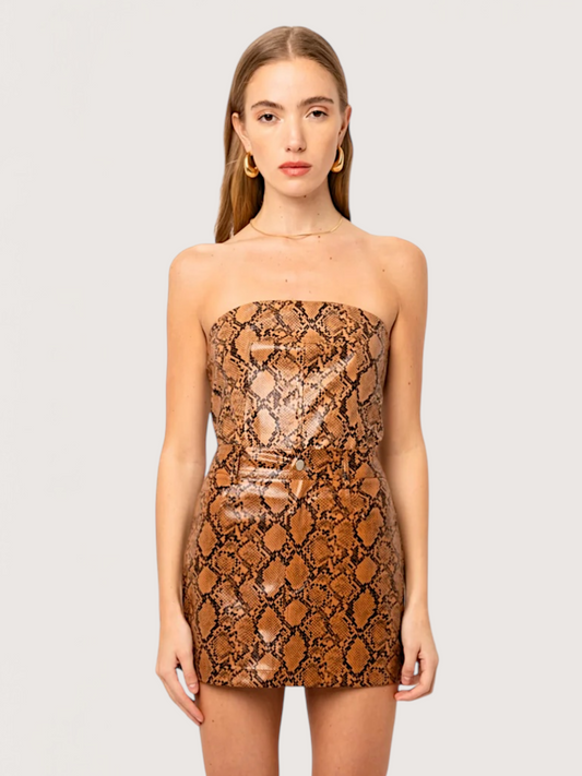 Snakeskin Mini Skirt