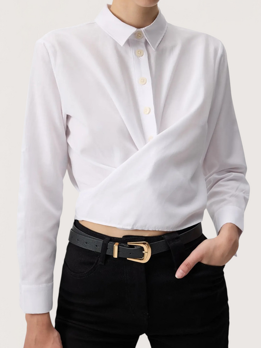 Tailored Wrap Blouse