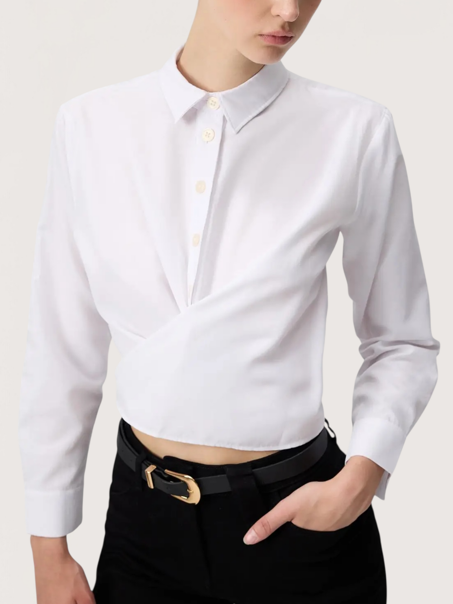 Tailored Wrap Blouse