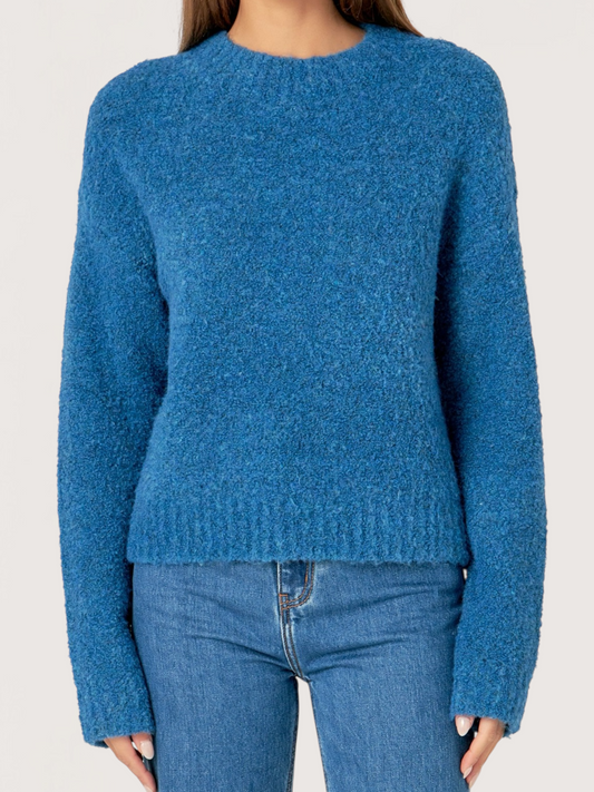 Rachel Fuzzy Knit Sweater | Blue