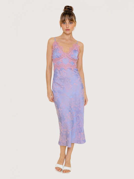 Eyelash Lace Midi Dress