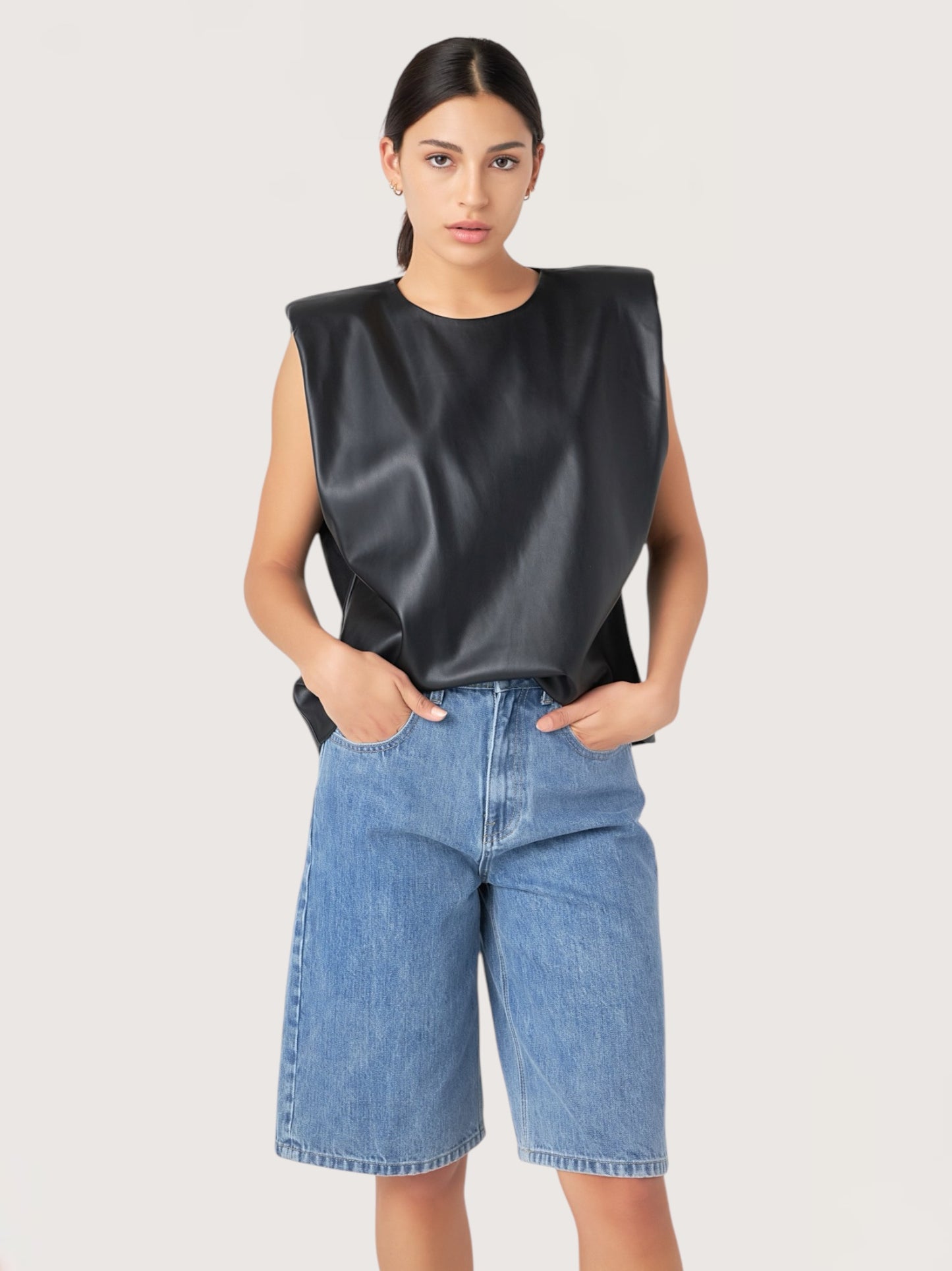 Denim Bermuda Shorts