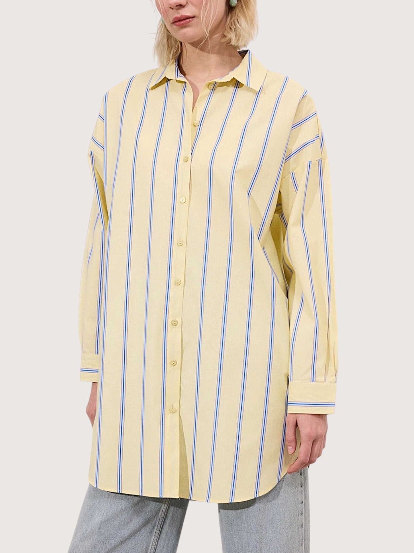 Relaxed Striped Tunic Top