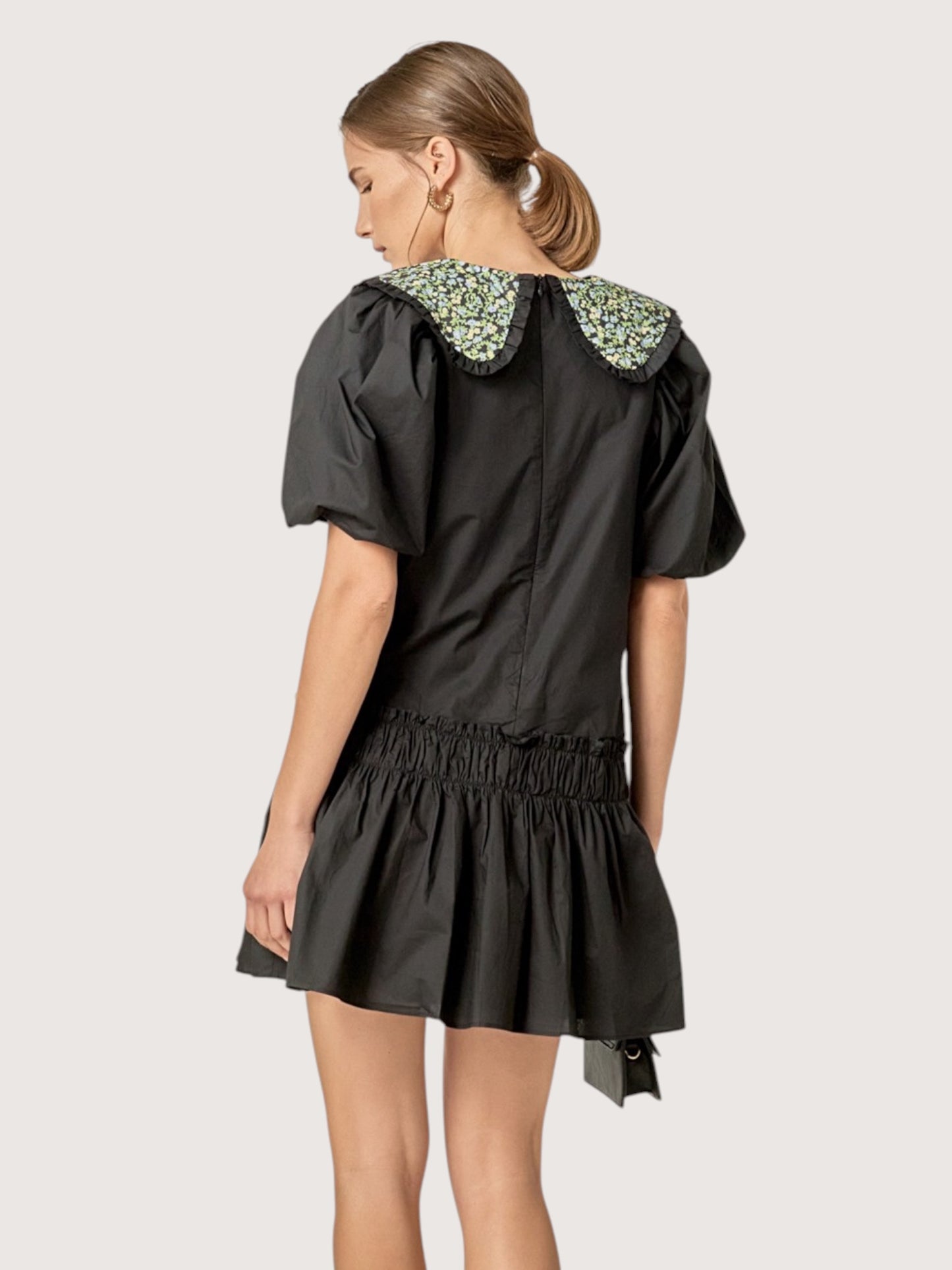 Floral Collar Mini Dress