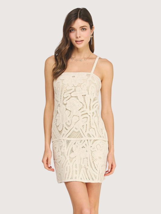 Crochet Column Mini Dress