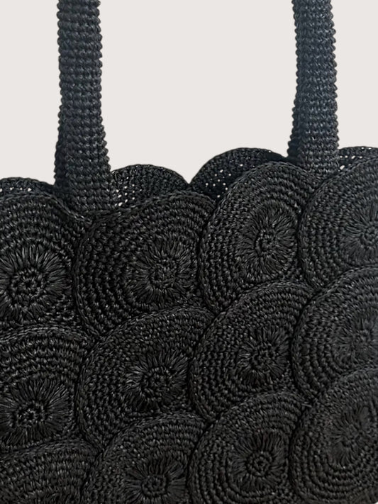 Top Handle Raffia Tote