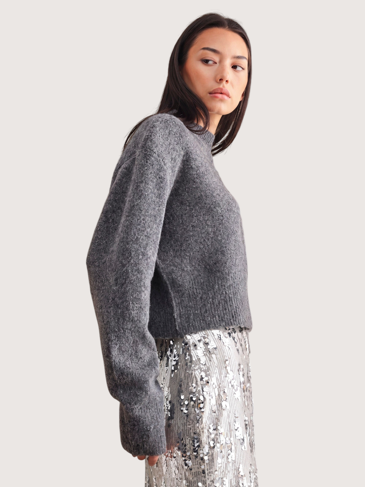 Padded Shoulder Sweater