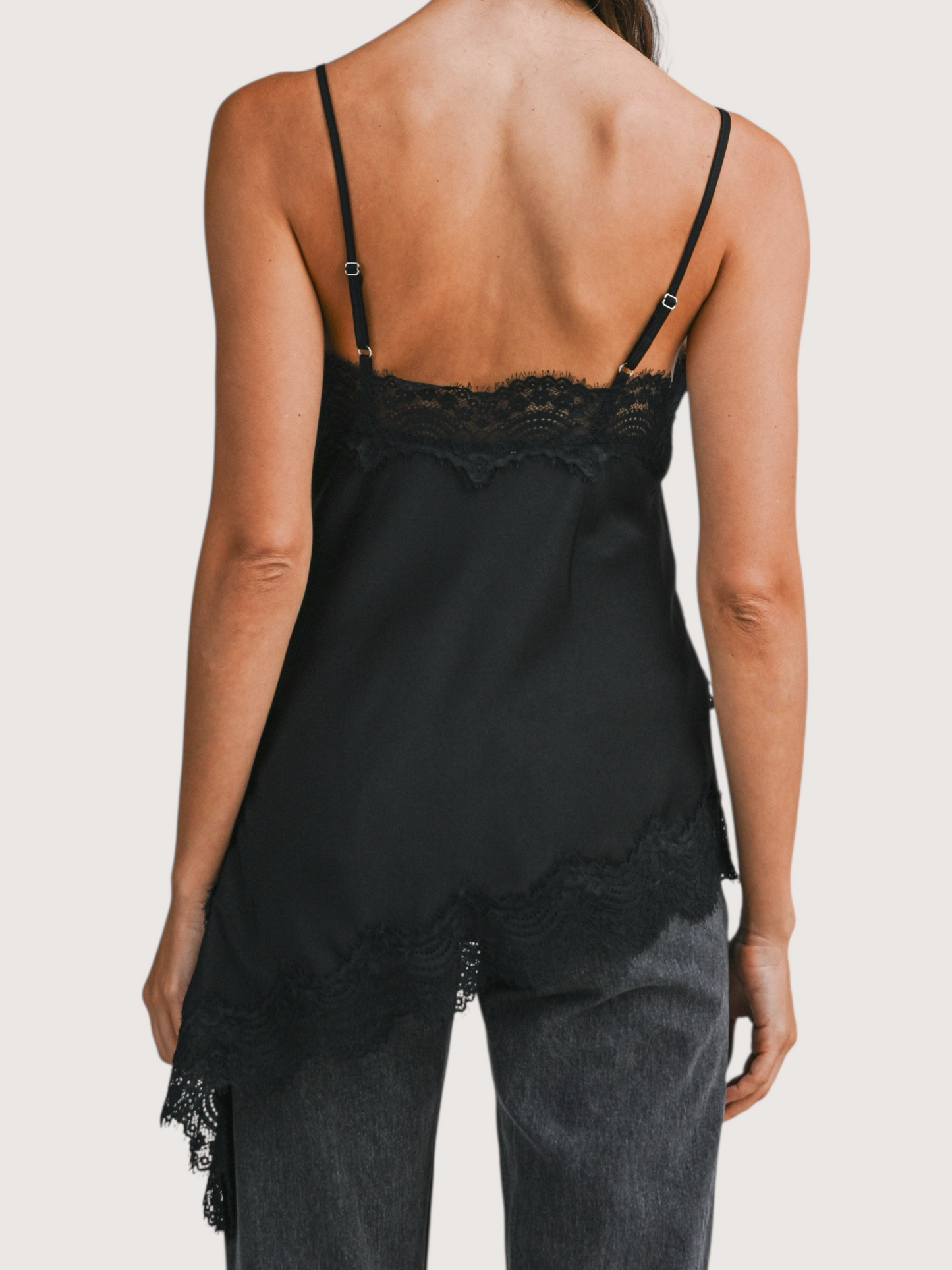 Asymmetric Lace Trim Top