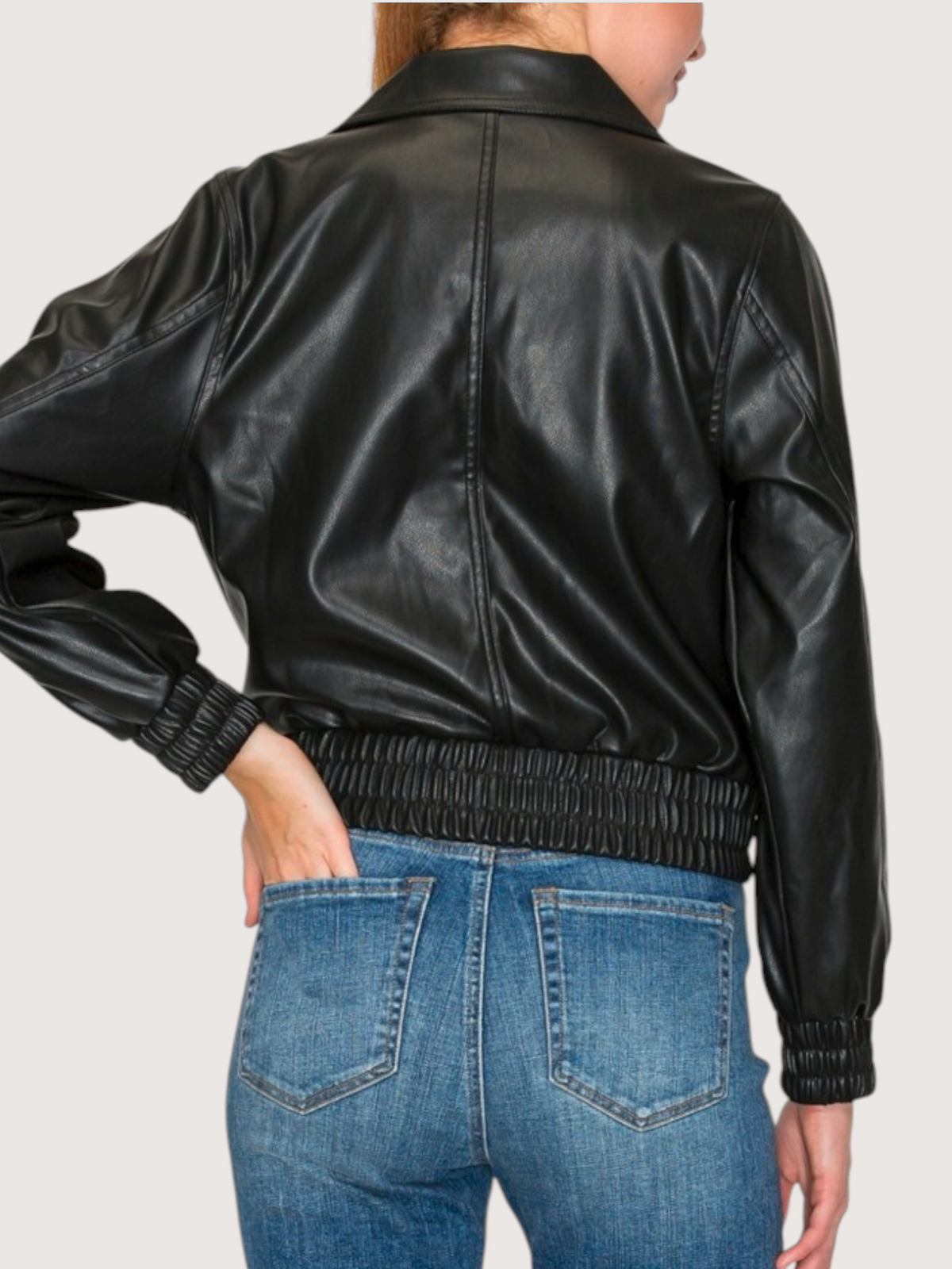 Leather Cropped Trench Jacket